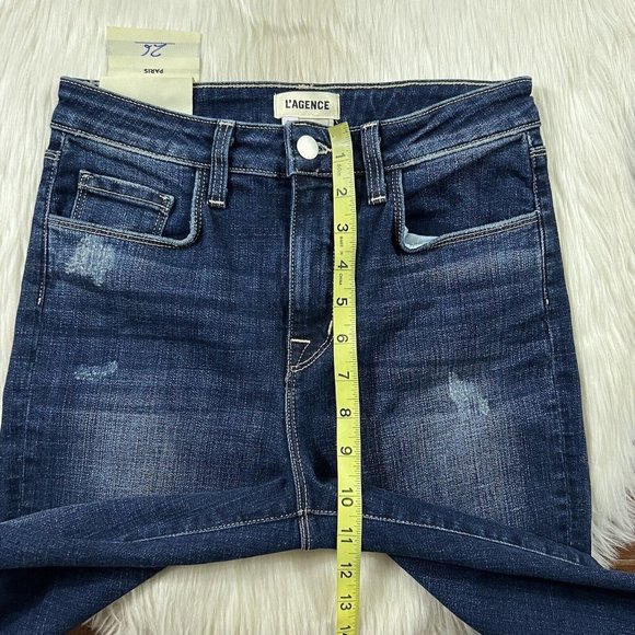 L'Agence Women's Size 26 Dark Wash High Line Mariner Skinny Denim Jeans - Picture 5 of 12